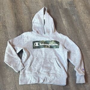 Champion Kids Hoodie in Gray with Camo Logo